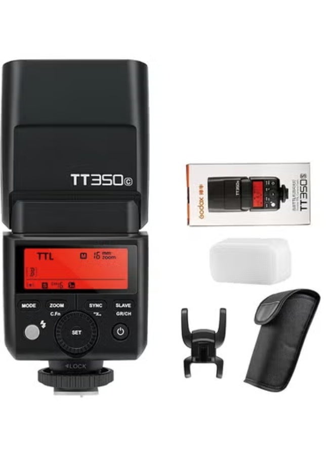 Godox TT350C Flash for Canon Camera, 2.4G Wireless Speedlight Canon GN36 1/8000s HSS Speedlite, Mini Thinklite TTL Camera Flash Compatible for Canon Camera - Image 1